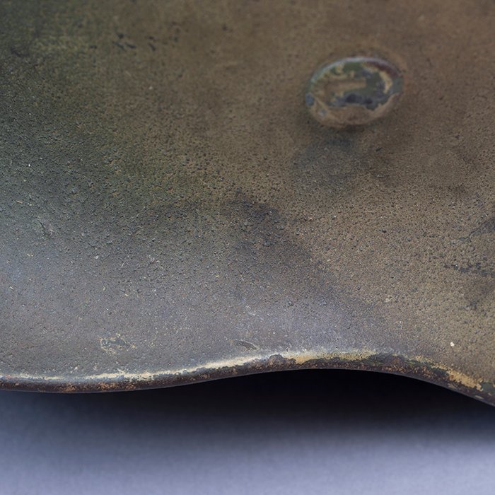 RH20 Heer M35 double decal tricolor spray camouflaged helmet — image 6