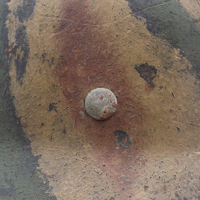 RH16 One of a kind Heer M42 single decal tricolor camouflaged helmet — image 14