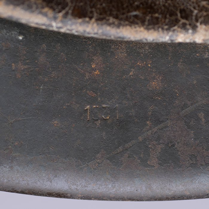 RH17 Heer M42 single decal tan and green geometric camouflaged helmet — image 22