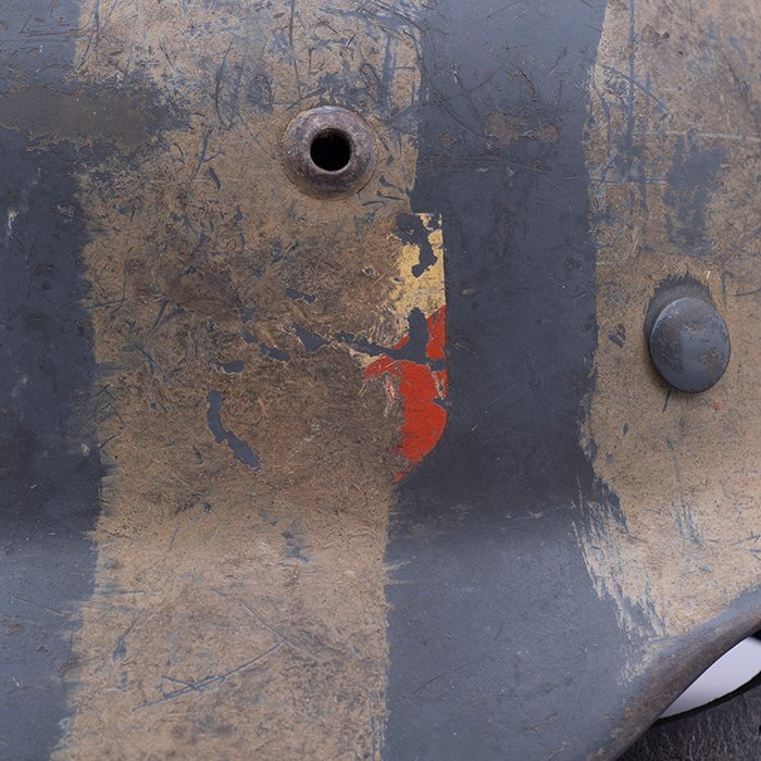 RH14 Luftwaffe M35 double decal tan striped camouflaged helmet — image 10