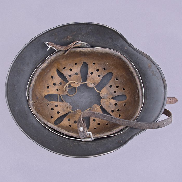 RH14 Luftwaffe M35 double decal tan striped camouflaged helmet — image 19