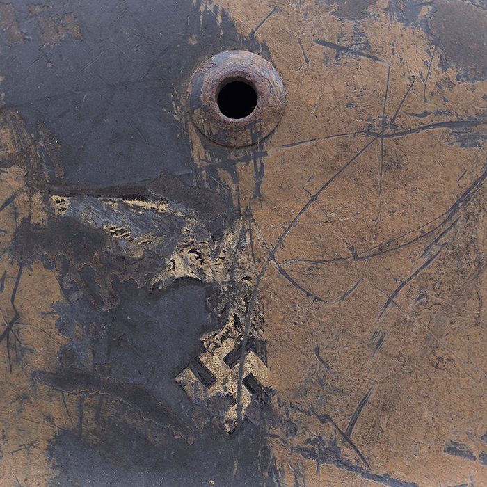 RH14 Luftwaffe M35 double decal tan striped camouflaged helmet — image 4