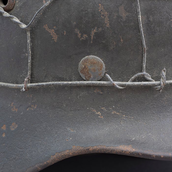 RH12 Heer M35 single decal half basket chickenwire helmet — image 12