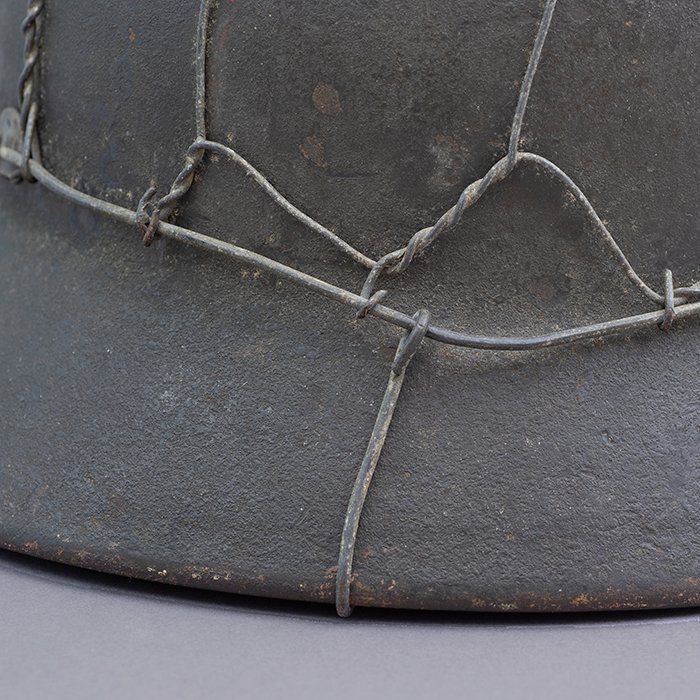 RH12 Heer M35 single decal half basket chickenwire helmet — image 15