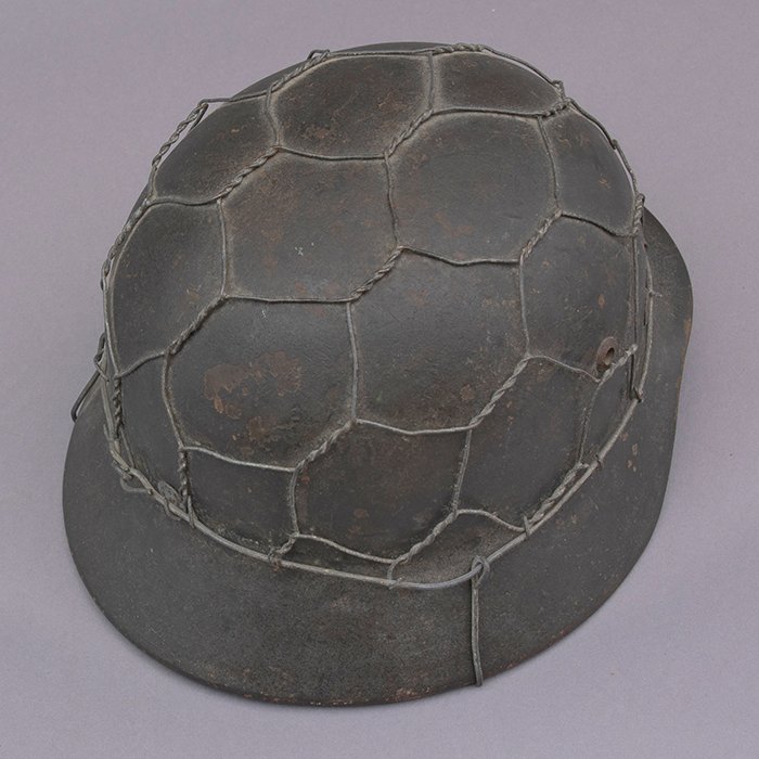 RH12 Heer M35 single decal half basket chickenwire helmet — image 16