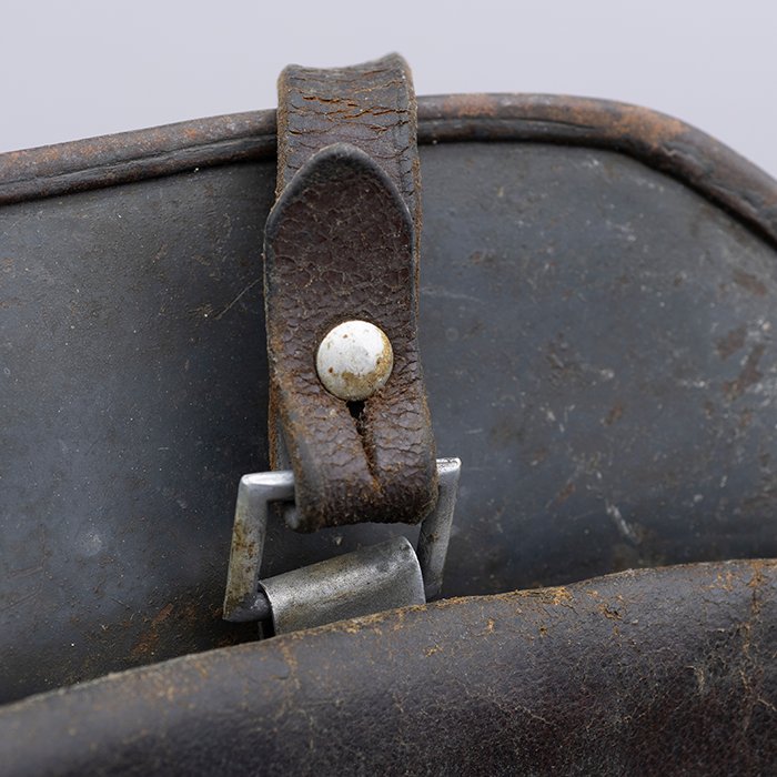 RH11 Luftwaffe M35 double decal olive and brown camouflaged overpaint helmet — image 21