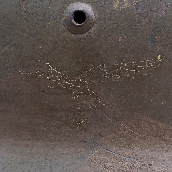 RH11 Luftwaffe M35 double decal olive and brown camouflaged overpaint helmet — image 4