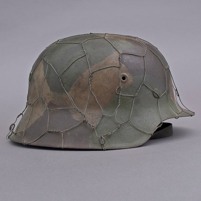 RH9 Heer M42 no decal hand painted full basket wire camouflaged helmet — image 11