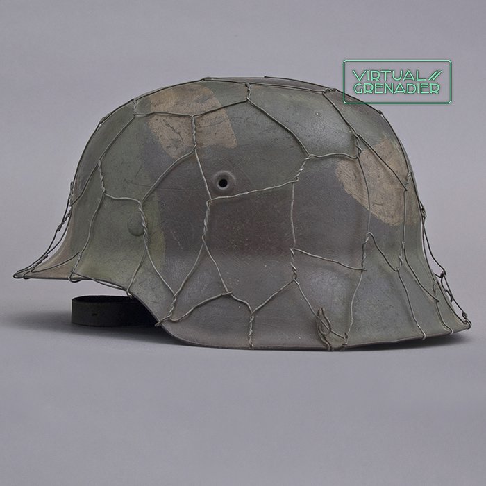 RH9 Heer M42 no decal hand painted full basket wire camouflaged helmet — image 2