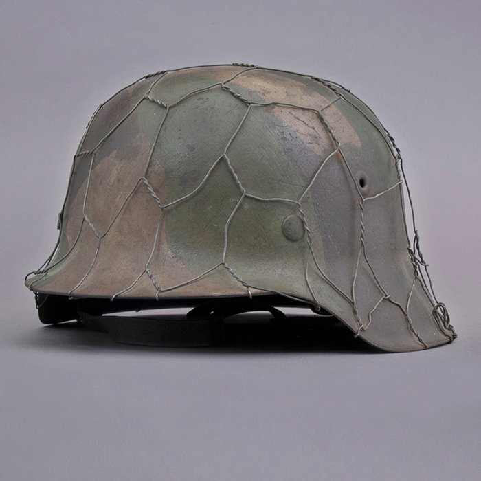RH9 Heer M42 no decal hand painted full basket wire camouflaged helmet — image 5