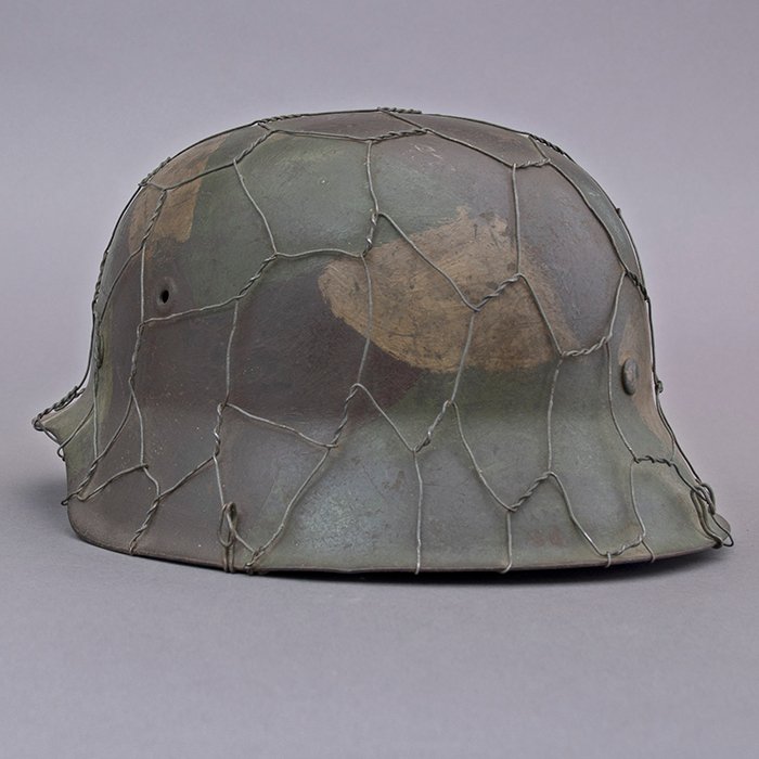 RH9 Heer M42 no decal hand painted full basket wire camouflaged helmet — image 9