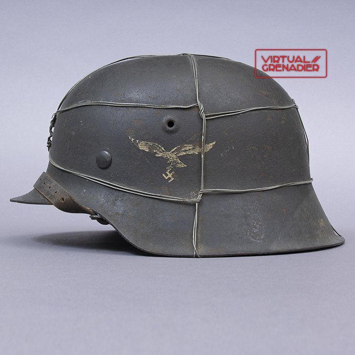 RH4 Named Luftwaffe M42 single decal helmet wire wrapped helmet — image 2