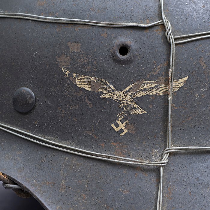 RH4 Named Luftwaffe M42 single decal helmet wire wrapped helmet — image 3