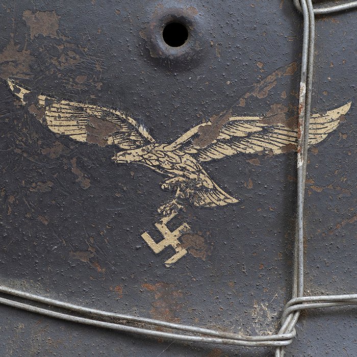 RH4 Named Luftwaffe M42 single decal helmet wire wrapped helmet — image 4