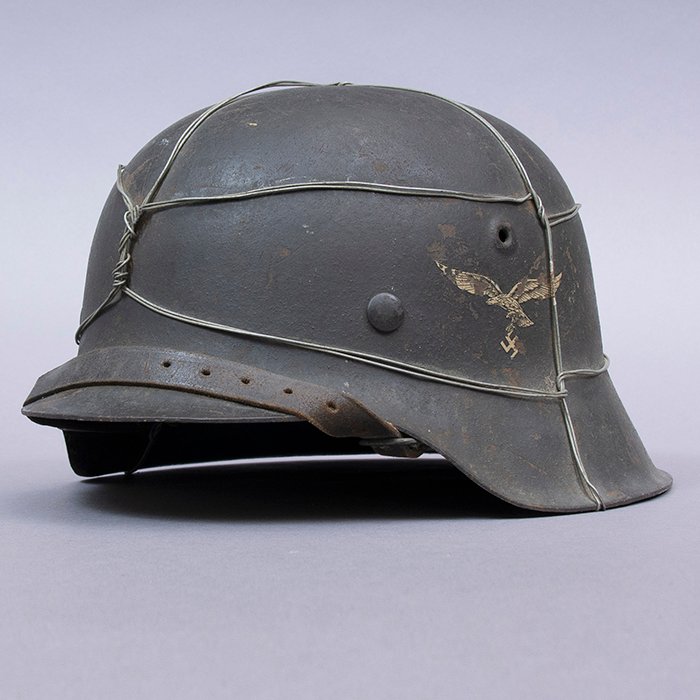 RH4 Named Luftwaffe M42 single decal helmet wire wrapped helmet — image 5