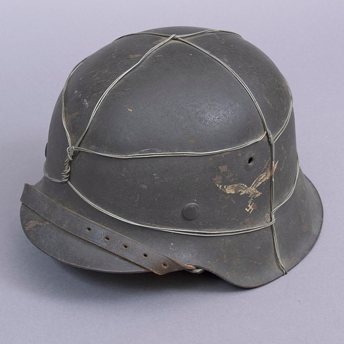 RH4 Named Luftwaffe M42 single decal helmet wire wrapped helmet — image 6