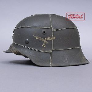 RH4 Named Luftwaffe M42 single decal helmet wire wrapped helmet