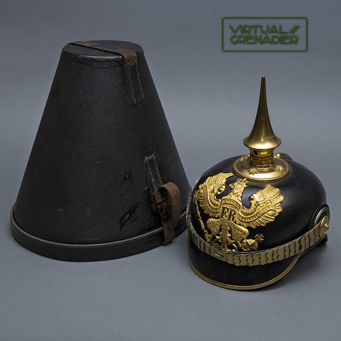 DMI11 Excellent Prussian Infanterie officer M95 Pickelhaube with storage case — image 2