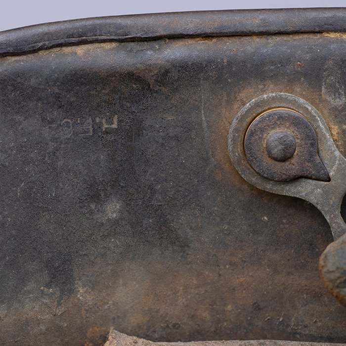 BAS18 M16 tri color camouflaged helmet with liner and chinstrap — image 19