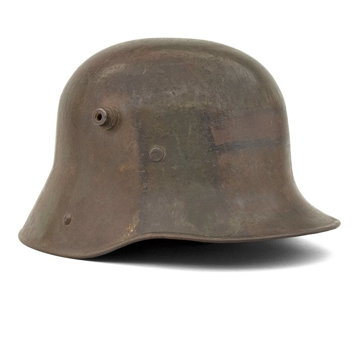 HFL7 M16 tri color camouflaged helmet with liner and chinstrap — image 10