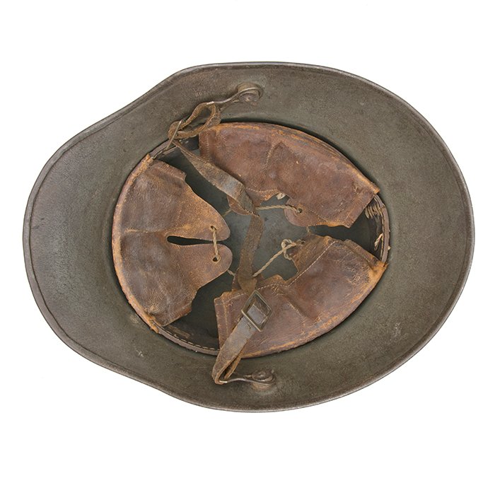 HFL7 M16 tri color camouflaged helmet with liner and chinstrap — image 16