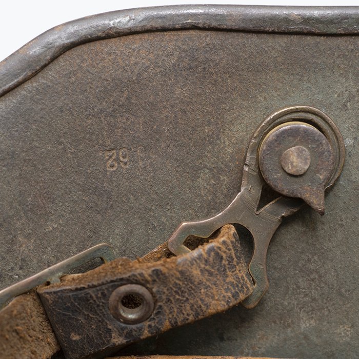 HFL7 M16 tri color camouflaged helmet with liner and chinstrap — image 18