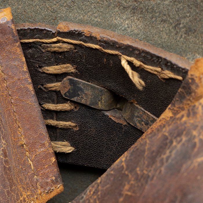 HFL7 M16 tri color camouflaged helmet with liner and chinstrap — image 19