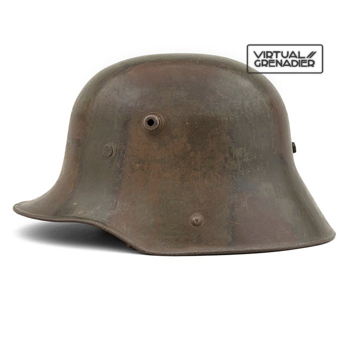 HFL7 M16 tri color camouflaged helmet with liner and chinstrap — image 2