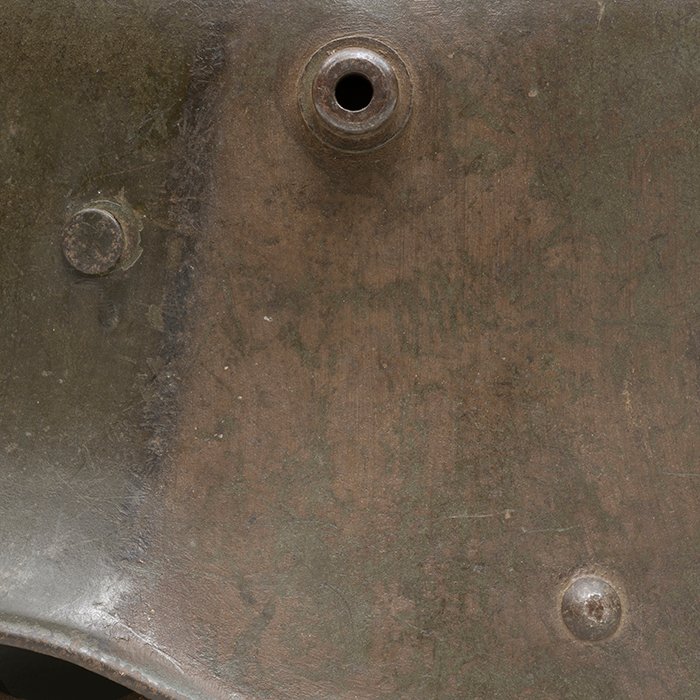 HFL7 M16 tri color camouflaged helmet with liner and chinstrap — image 3