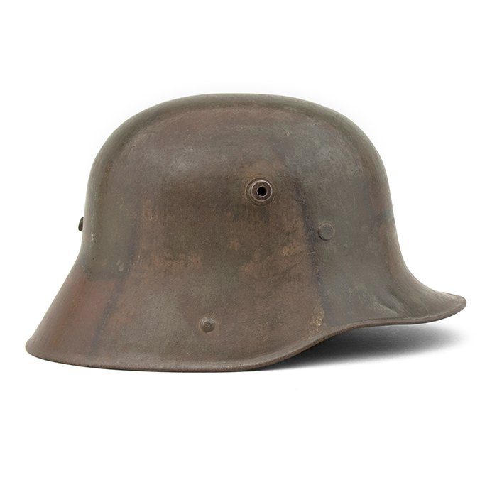 HFL7 M16 tri color camouflaged helmet with liner and chinstrap — image 8