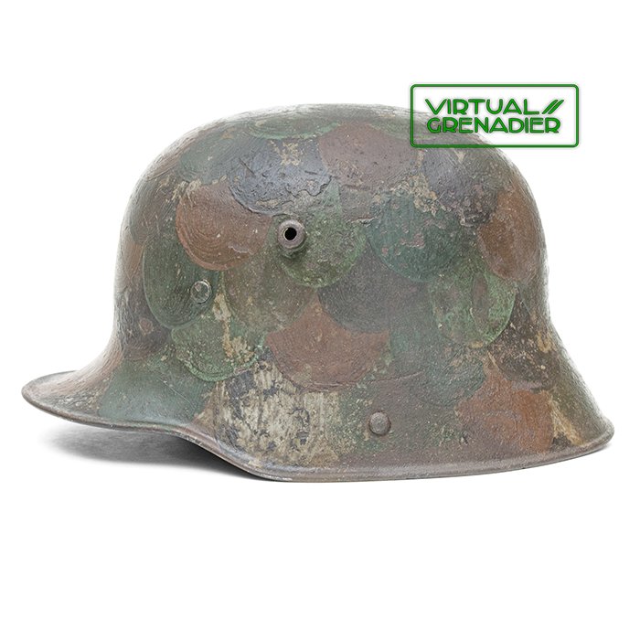 BCH81 One of a kind 'fish scale' M16 camouflaged helmet with replaced full liner and chinstrap — image 6