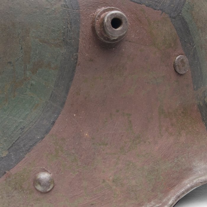 BCH77 M16 four color camouflaged helmet with full liner and chinstrap — image 3