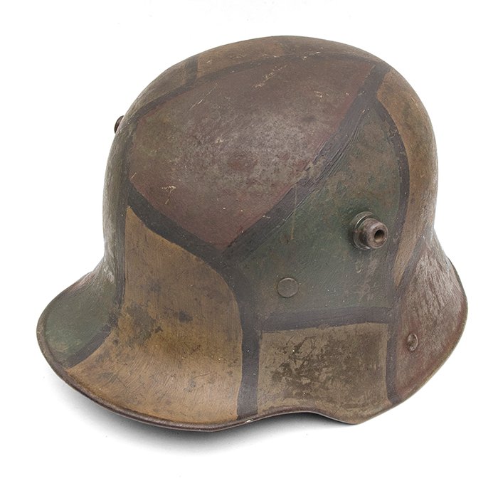 BCH77 M16 four color camouflaged helmet with full liner and chinstrap — image 4