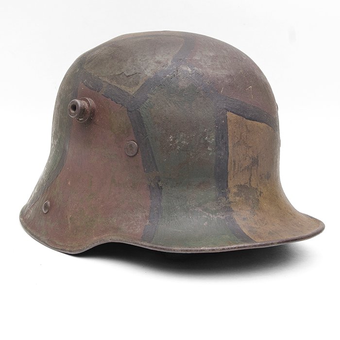 BCH77 M16 four color camouflaged helmet with full liner and chinstrap — image 5