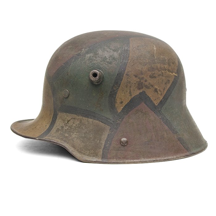 BCH77 M16 four color camouflaged helmet with full liner and chinstrap — image 7