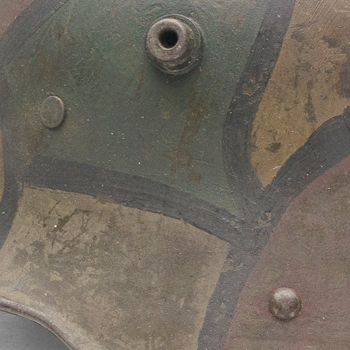 BCH77 M16 four color camouflaged helmet with full liner and chinstrap — image 9