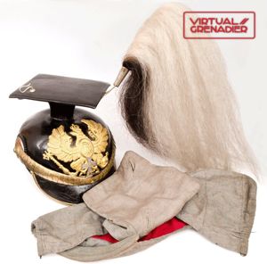 BCH7 M1897 officer's Ulanen Tschapka, parade plume and camouflage cover …