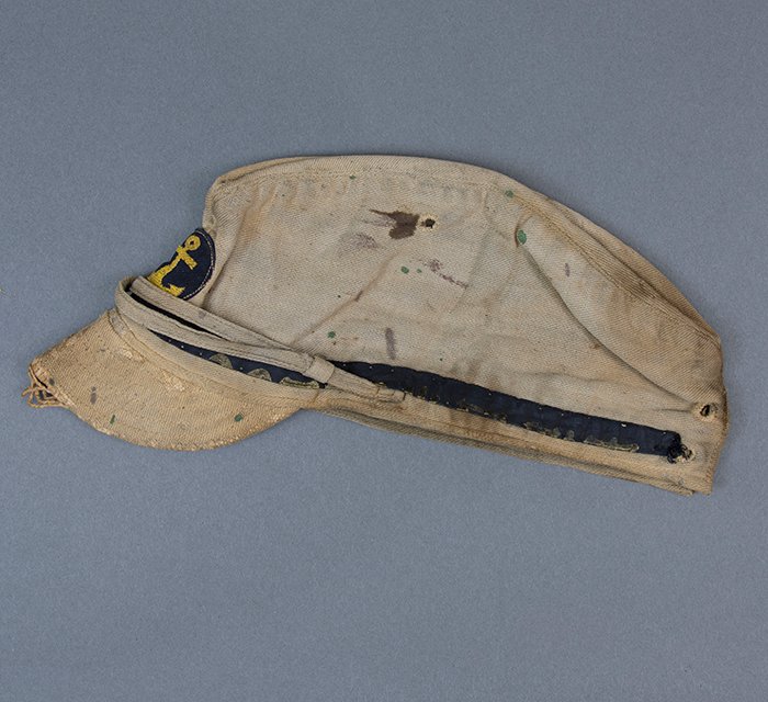 ADM46 Well worn Imperial Japanese Navy tropical field cap — image 11