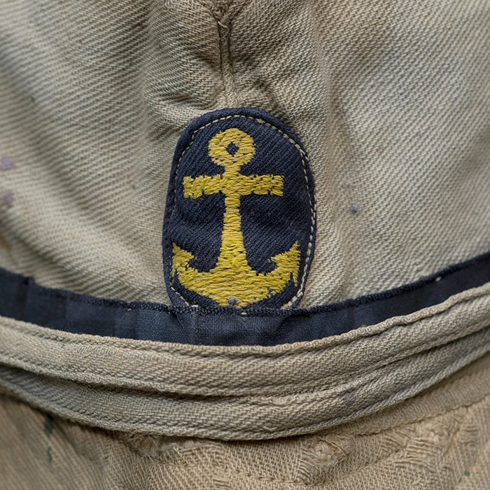 ADM46 Well worn Imperial Japanese Navy tropical field cap — image 7
