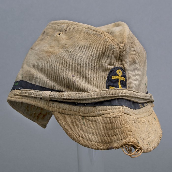 ADM46 Well worn Imperial Japanese Navy tropical field cap — image 8