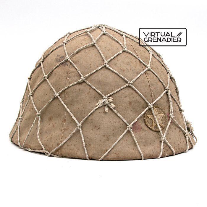 PMU14 Imperial Japanese Army helmet with camouflage cover and netting — image 2