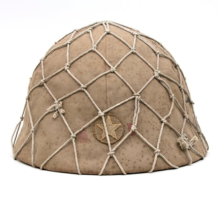 PMU14 Imperial Japanese Army helmet with camouflage cover and netting — image 3
