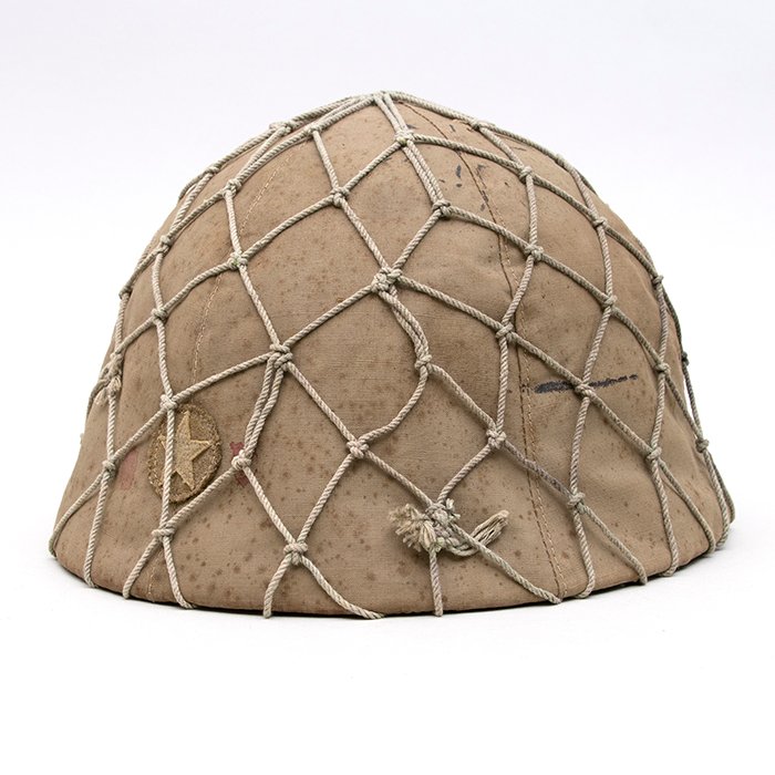 PMU14 Imperial Japanese Army helmet with camouflage cover and netting — image 5