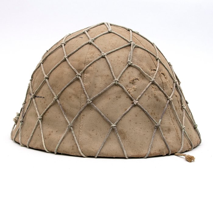 PMU14 Imperial Japanese Army helmet with camouflage cover and netting — image 7