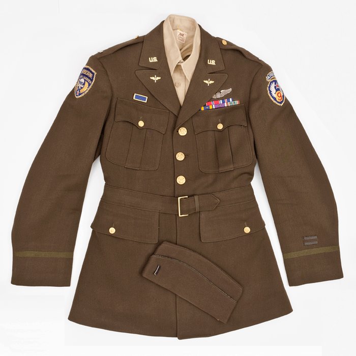 WA4I USAAC 9th Air Force 1st Lt. chocolate tunic, cap and linen shirt — image 2