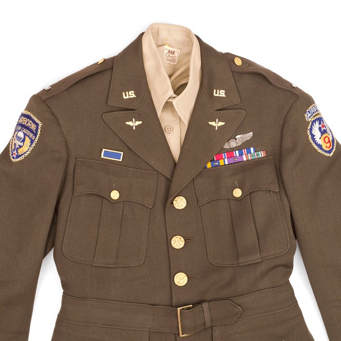 WA4I USAAC 9th Air Force 1st Lt. chocolate tunic, cap and linen shirt — image 3