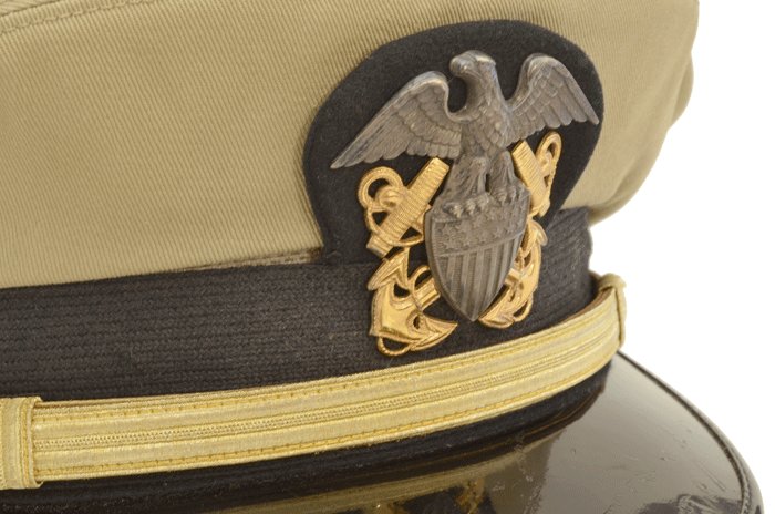 HFS4 U.S. Navy officer khaki visored cap — image 3