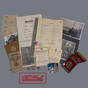 TIP25 Awards, Badges and Membership Documents pertaining to an NSKK-Hauptsturmführer …