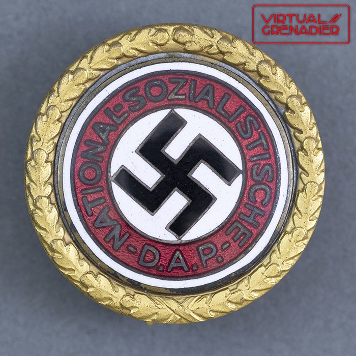 ADM74 Fine Adolf Hitler Presentation Golden Party Badge — image 2
