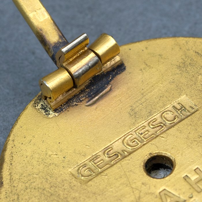 ADM74 Fine Adolf Hitler Presentation Golden Party Badge — image 9